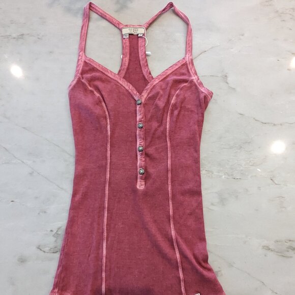 Guess Tops - (#118) Guess Tank Top - Size Small - Rose Blush Color